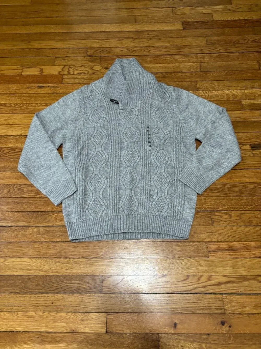 Weatherproof Vintage Mens Sweater Size XL Gray Heather Shawl Collar NWT